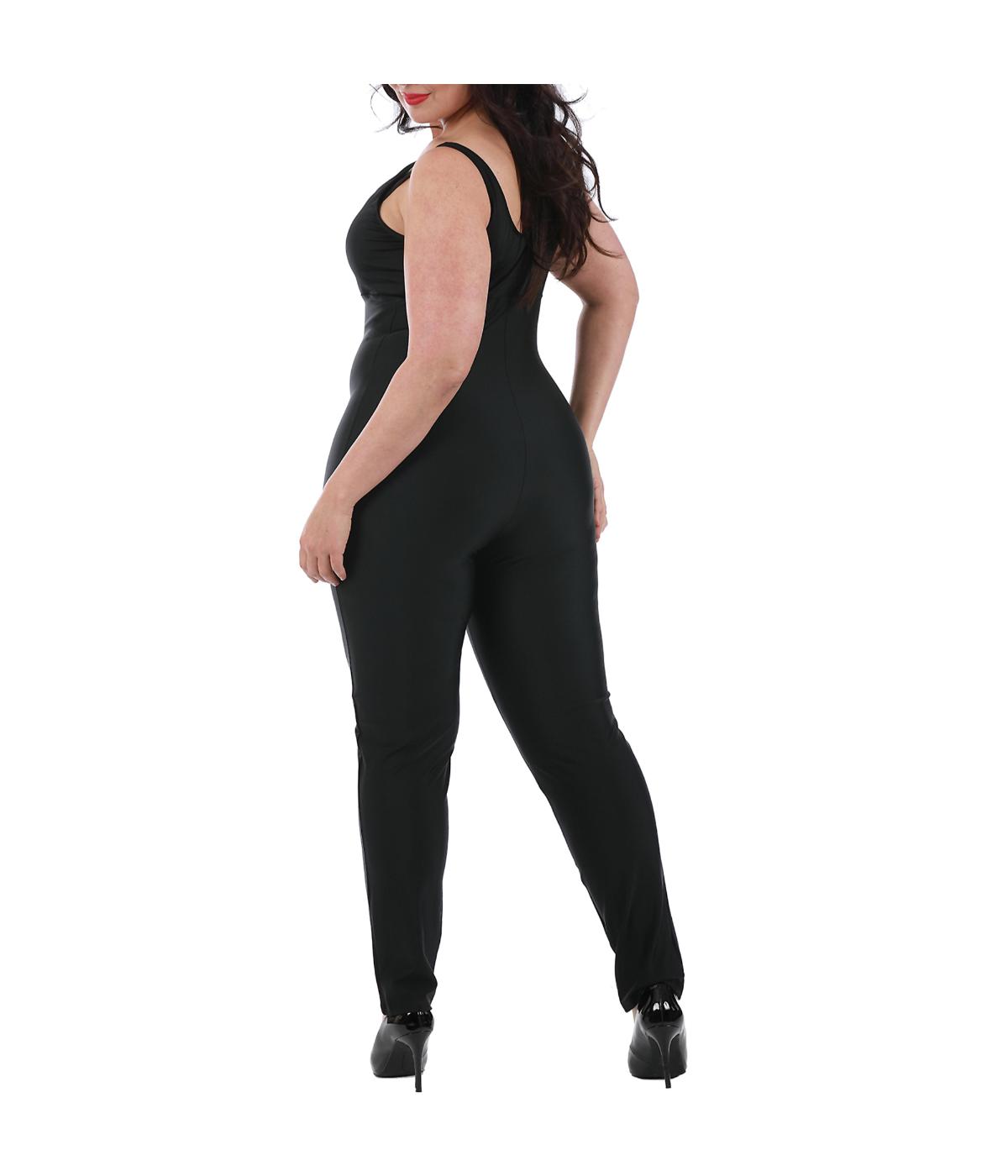  InstantFigure Sleeveless Pant Bodysuit  - Plus - Black - Bonton