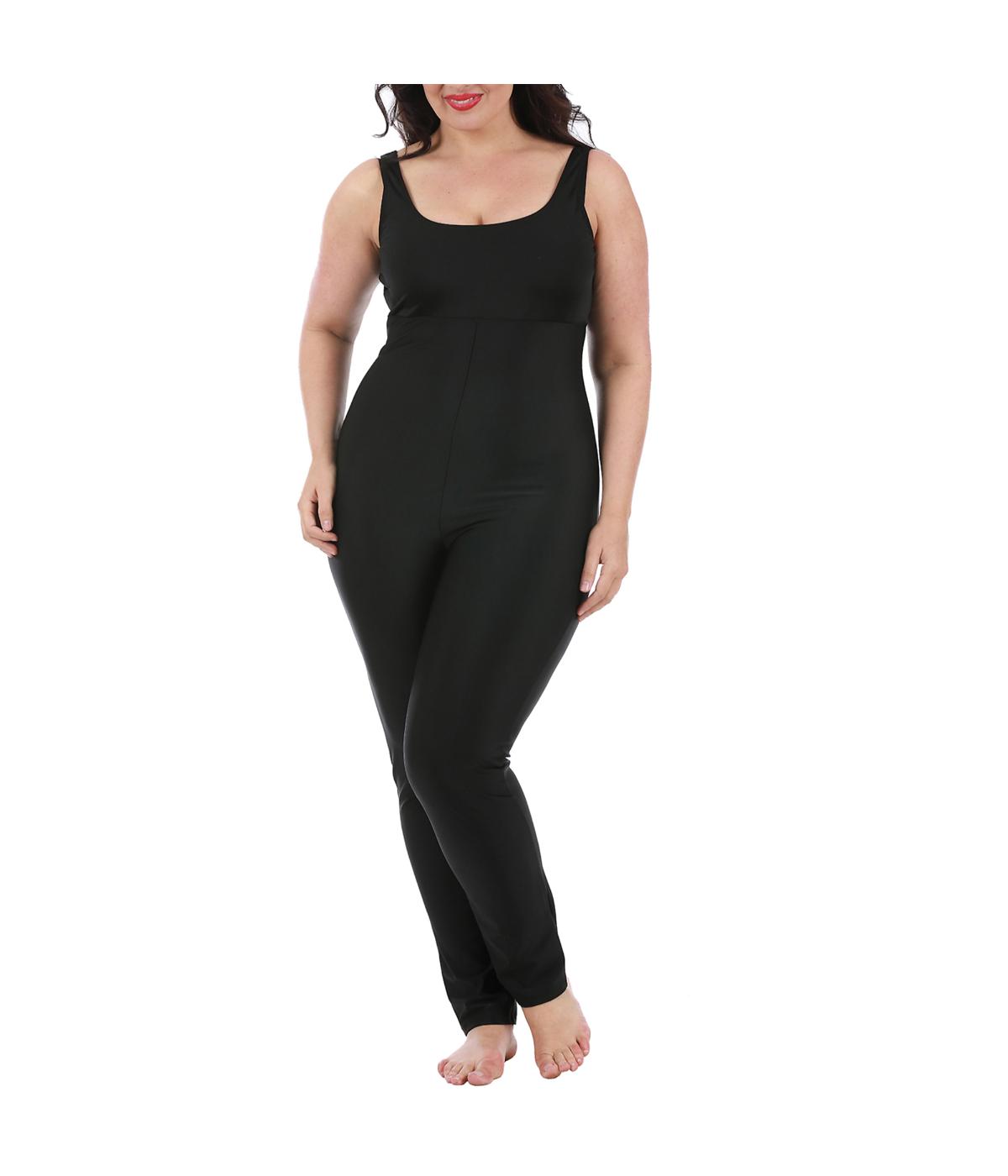  InstantFigure Sleeveless Pant Bodysuit  - Plus - Black - Bonton