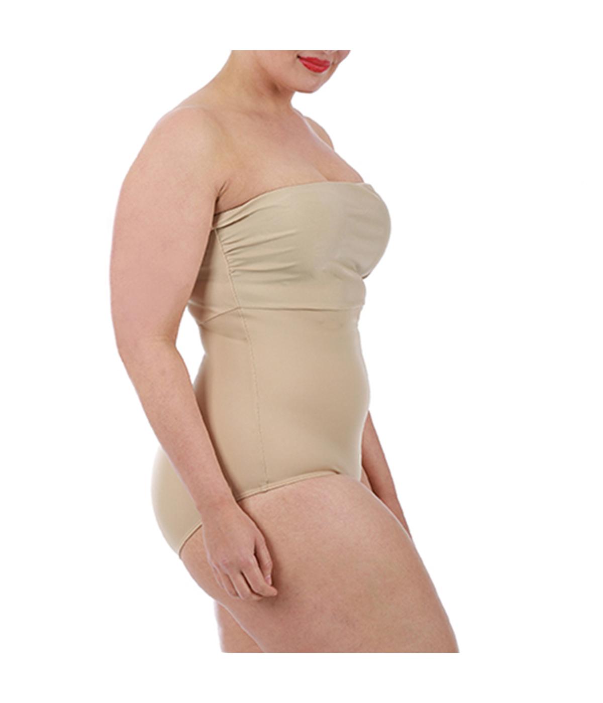  InstantFigure Bandeau Hook-n-Eye Gusset Bodysuit - Plus - Nude - Bonton