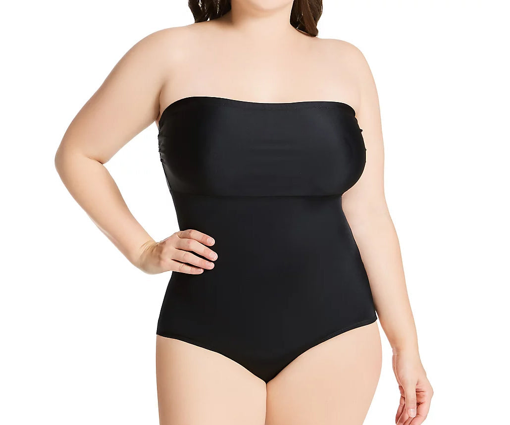  InstantFigure Plus Size InstantFigure Bandeau Brief Bodysuit Shapewear WBS012C - Black - Bonton