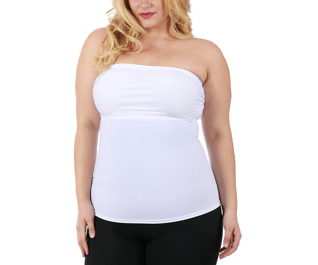  InstantFigure InstantFigure Plus Size Strapless Bandeau Top WBT035C - Black - Bonton