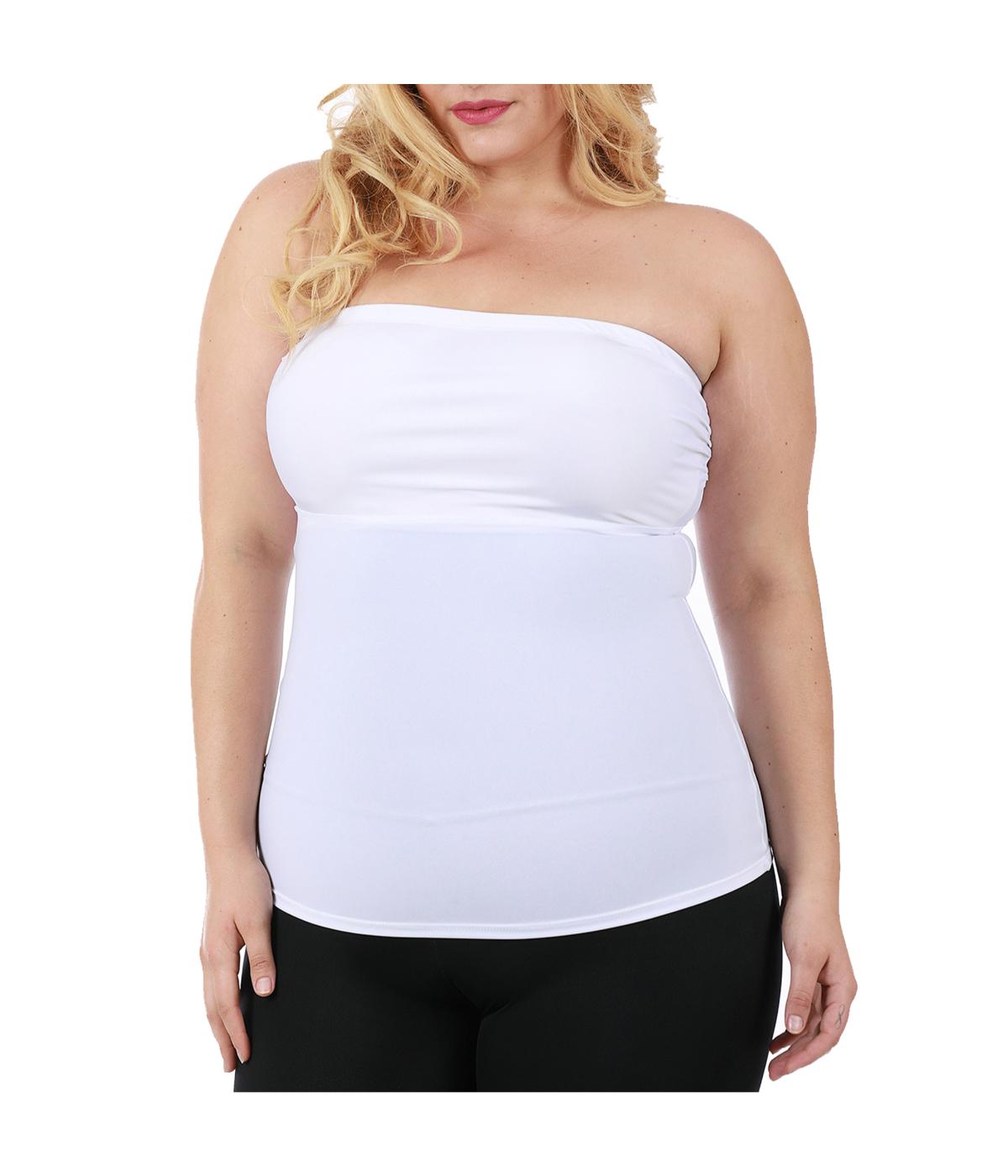  InstantFigure Empire Waist Bandeau Top - Plus - White - Bonton