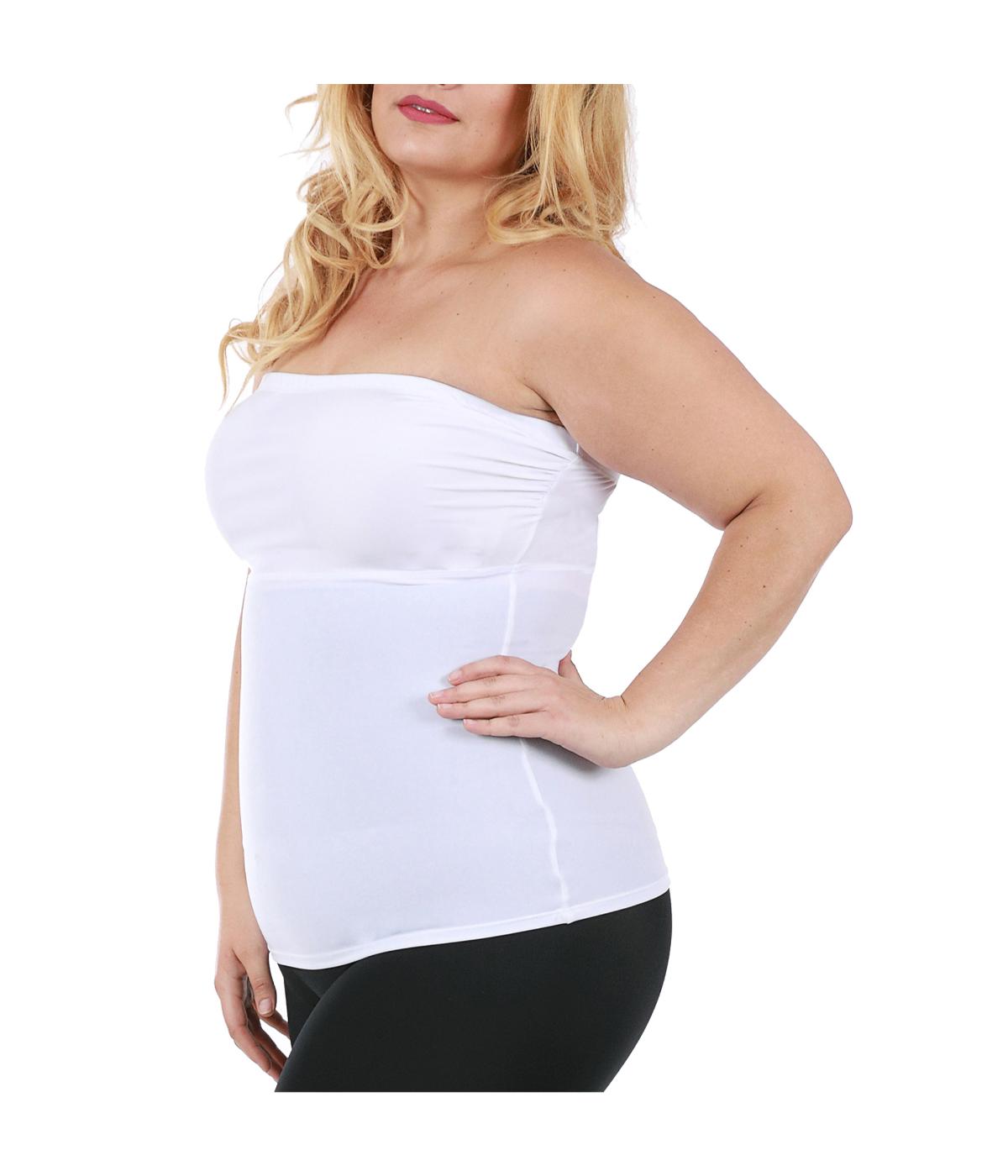  InstantFigure Empire Waist Bandeau Top - Plus - White - Bonton