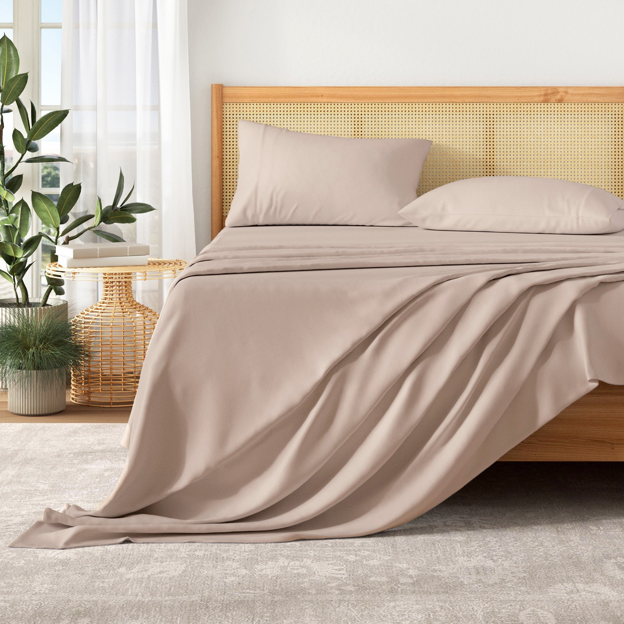  Patina Vie Maison Patina Vie Maison Pre-Washed Microfiber Ultra-Soft Solid Bed Sheet Set - Twin - Bonton