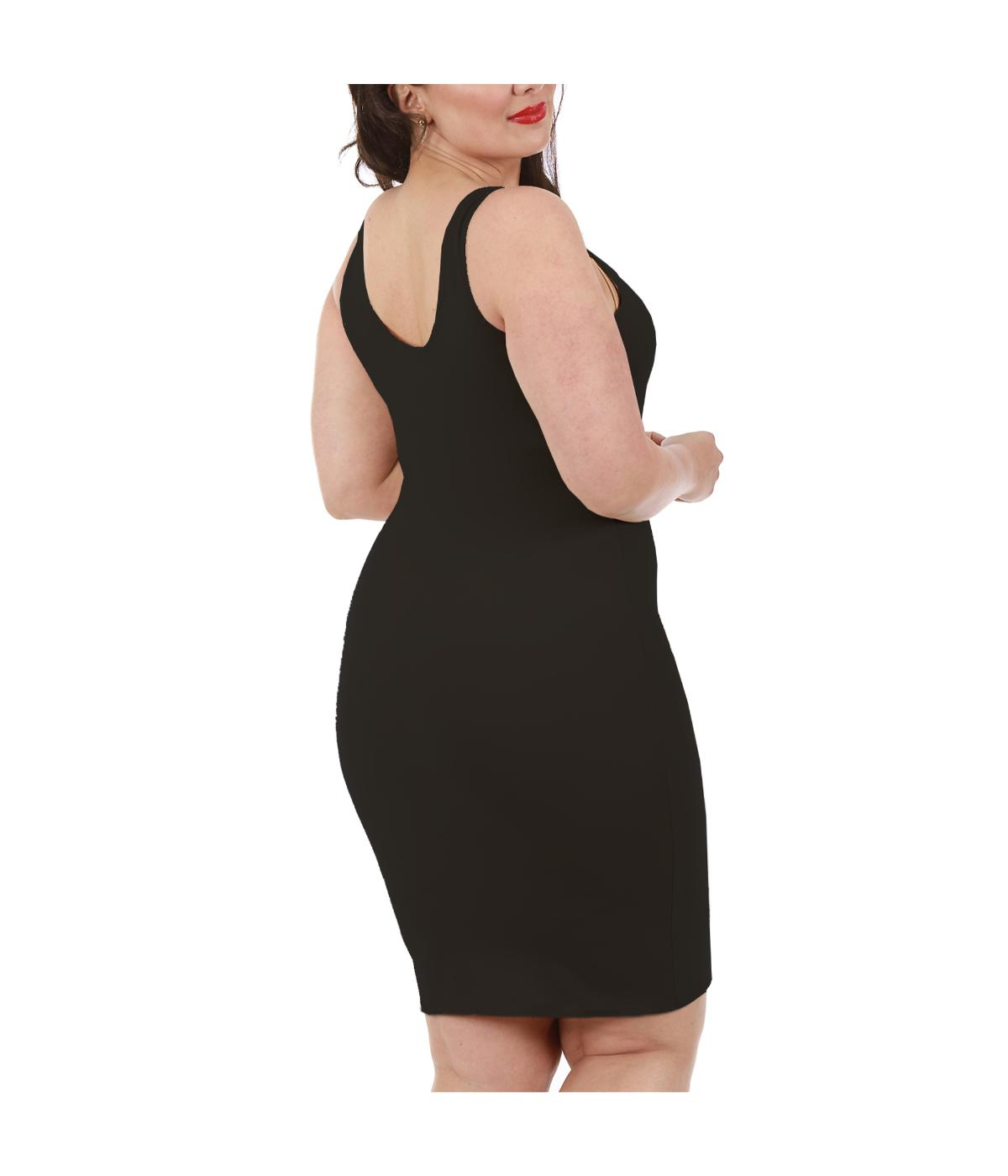  InstantFigure Shapewear Tank Slip Dress - Plus - Black - Bonton