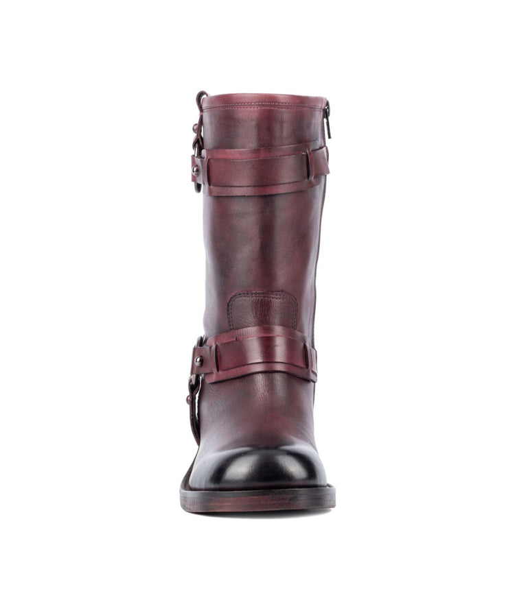 Burgundy mid sale calf boots