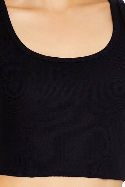  Forever 21 Cropped Tank Top - black - Bonton