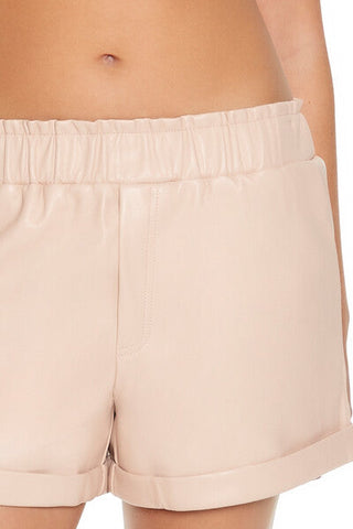 Faux Leather High-Waist Shorts