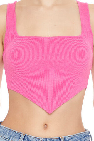 Ribbed Sweater-Knit Crop Top