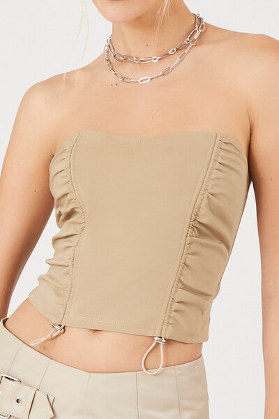  Forever 21 Toggle Drawstring Tube Top - wild lime - Bonton