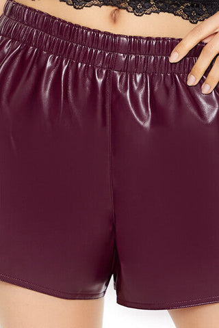 Faux Leather Mid-Rise Shorts