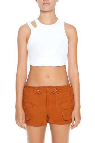 Twill Drawstring Cargo Shorts