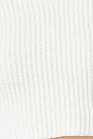 Cropped Rib-Knit Sweater