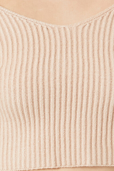  Forever 21 Cropped Rib-Knit Sweater - white - Bonton