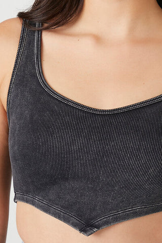 Seamless Ribbed V-Hem Tank Top