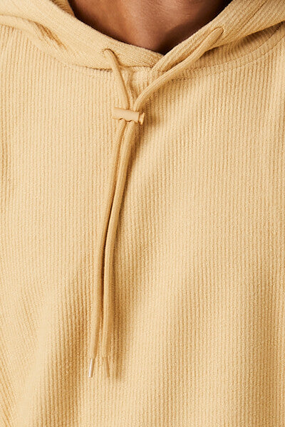  Forever 21 Textured Toggle Drawstring Hoodie - camel - Bonton