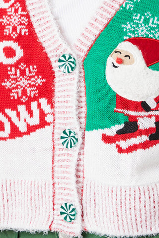 Skiing Santa Cardigan Sweater