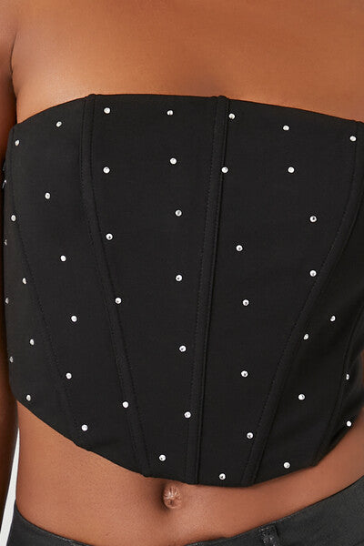  Forever 21 Cropped Corset Tube Top - heather grey - Bonton