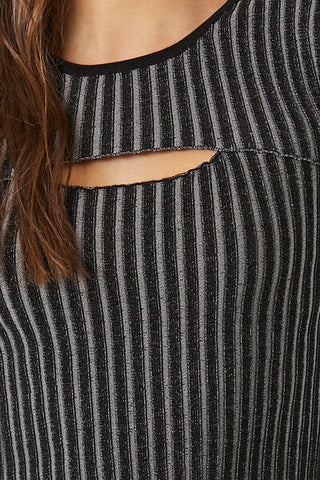 Cutout Sweater-Knit Crop Top