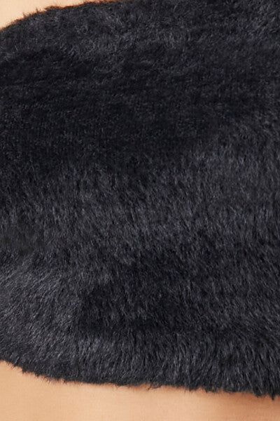 Forever 21 Fuzzy Sweater-Knit Tube Top - black - Bonton