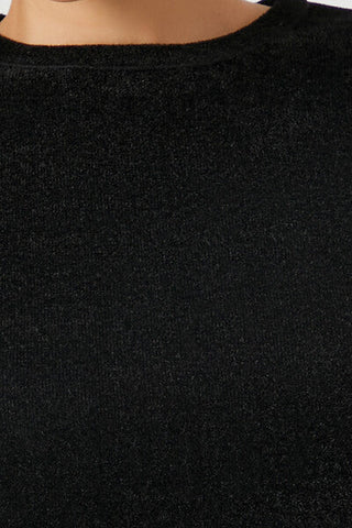 Cropped Long-Sleeve Sweater