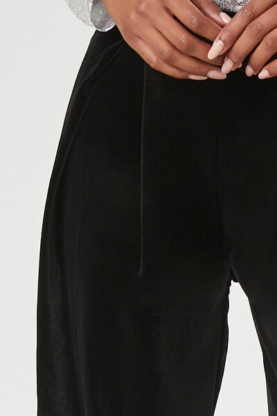 Forever 21 Velvet Wide-Leg Pants - black - Bonton