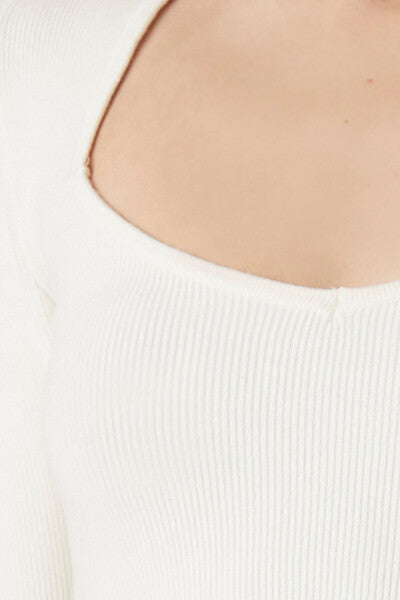 Forever 21 Sweater-Knit Crop Top - vanilla - Bonton