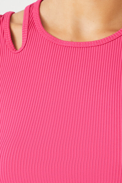  Forever 21 Cutout Longline Sports Bra - hibiscus - Bonton