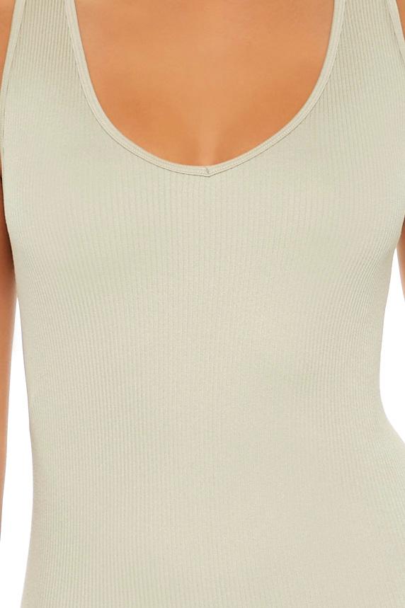  Forever 21 Sleeveless V-Neck Jumpsuit - oyster-grey - Bonton