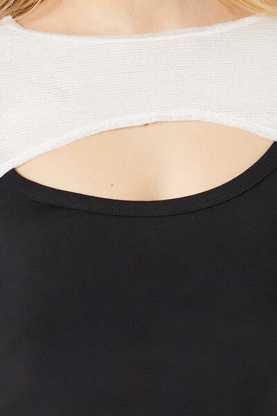  Forever 21 Super Cropped Sweater - white - Bonton