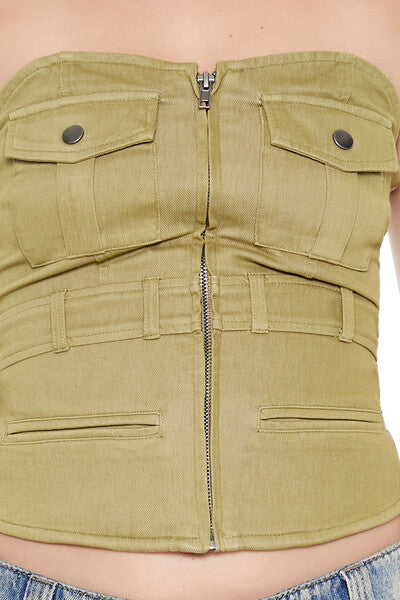  Forever 21 Sweetheart Tube Crop Top - cypress - Bonton