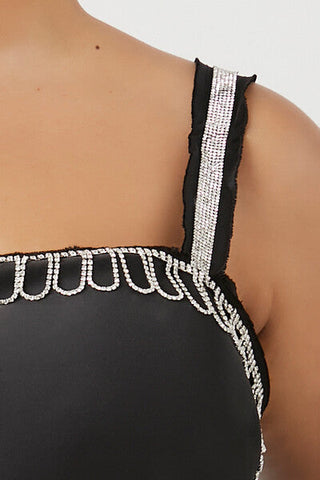 Plus Size Rhinestone-Trim Cami