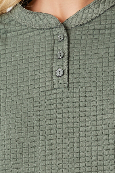  Forever 21 Waffle Knit Crop Top - olive - Bonton