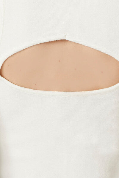  Forever 21 Sweater-Knit Cutout Tank Top - vanilla - Bonton