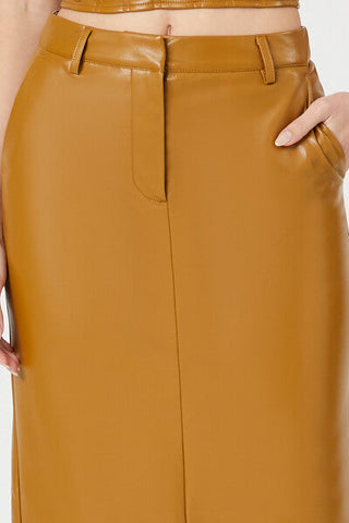 Faux Leather Maxi Skirt