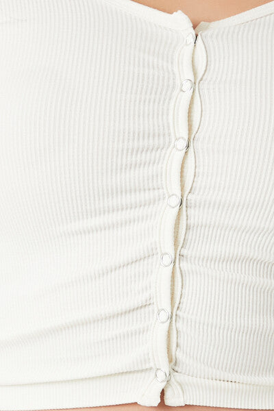  Forever 21 Seamless Ribbed Knit Crop Top - vanilla - Bonton