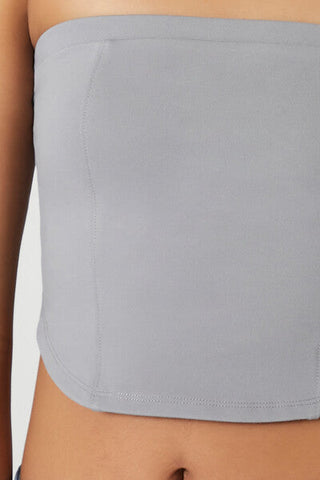 Ponte Knit Curved-Hem Tube Top