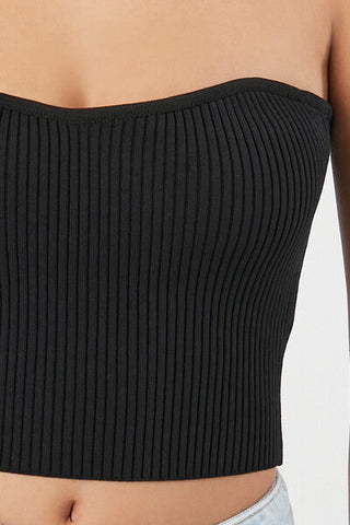Sweater-Knit Cropped Tube Top