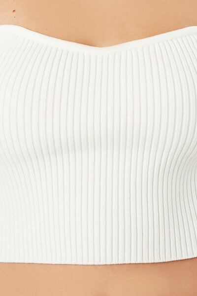  Forever 21 Sweater-Knit Cropped Tube Top - black - Bonton