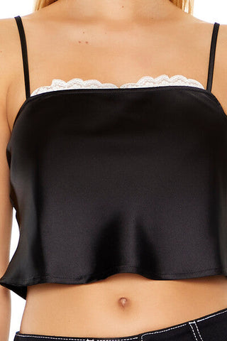 Lace-Trim Cropped Cami