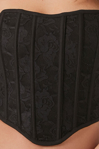 Mesh Corset Tube Crop Top