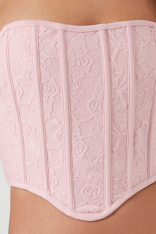 Mesh Corset Tube Crop Top