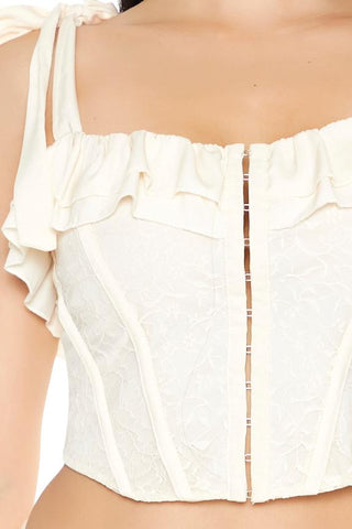 Lace Tie-Strap Corset Top