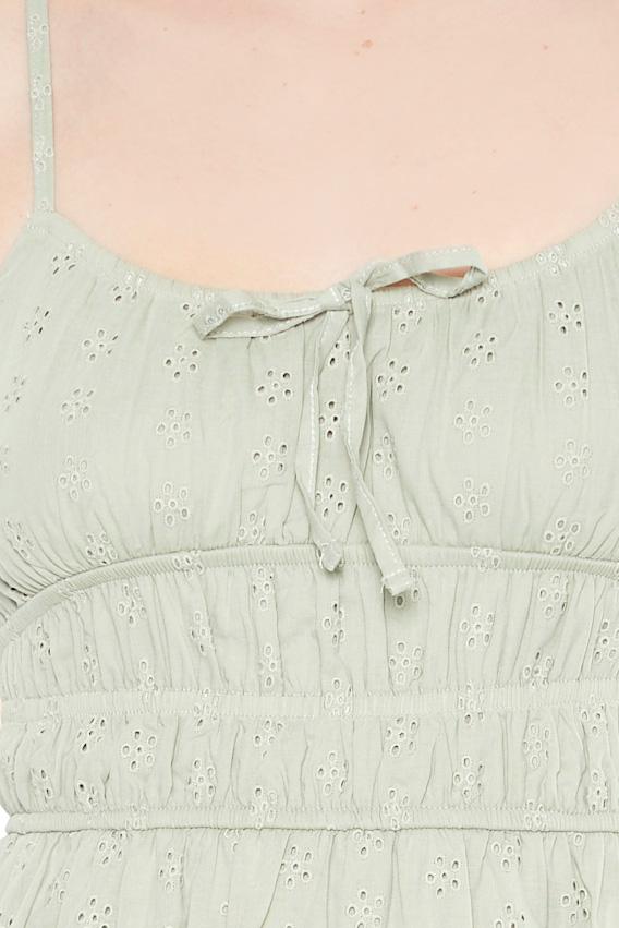  Forever 21 Floral Eyelet Flounce Mini Dress - white - Bonton