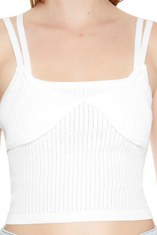 Sweater-Knit Cropped Cami