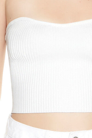 Sweater-Knit Cropped Tube Top