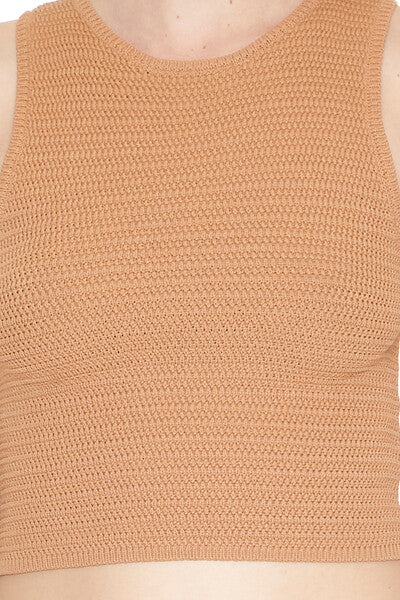  Forever 21 Sweater-Knit Cropped Tank Top - white - Bonton