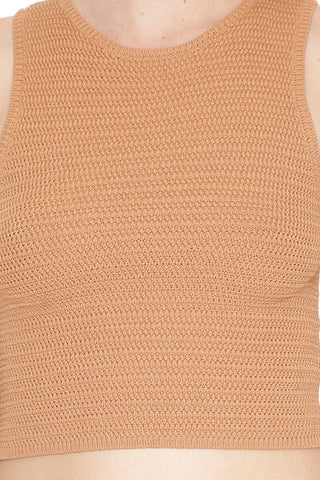Sweater-Knit Cropped Tank Top