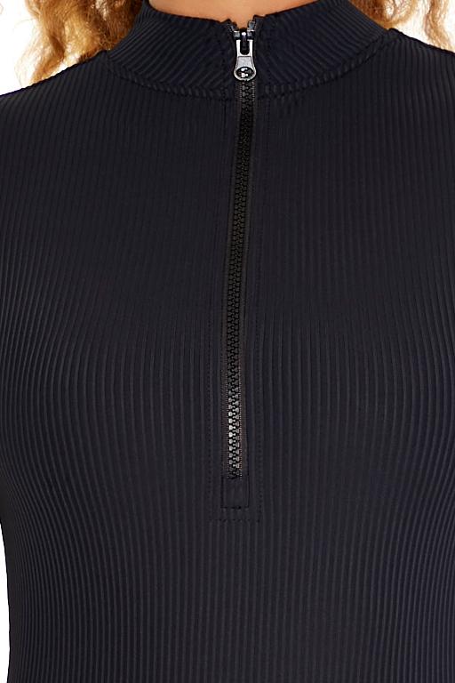  Forever 21 Active Half-Zip Mock Neck Romper - black - Bonton