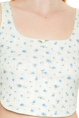 Cropped Floral Print Tank Top